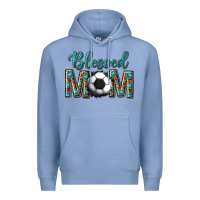 Colony Blue western blessed mom with soccer Premium Hoodie - texasbilliewilder