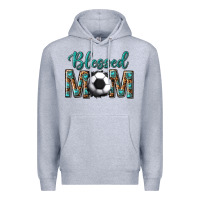 Heather Grey western blessed mom with soccer Premium Hoodie - texasbilliewilder