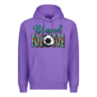 Purple western blessed mom with soccer Premium Hoodie - texasbilliewilder