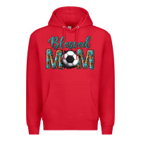 Red western blessed mom with soccer Premium Hoodie - texasbilliewilder