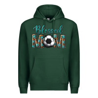 Sports Green western blessed mom with soccer Premium Hoodie - texasbilliewilder