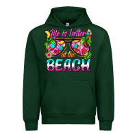 Forest Green life is better at the beach Urban Hoodie - texasbilliewilder