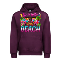 Mauve Wine life is better at the beach Urban Hoodie - texasbilliewilder