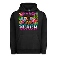 Pigment Black life is better at the beach Urban Hoodie - texasbilliewilder