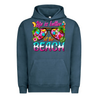 Pigment Midnight Navy life is better at the beach Urban Hoodie - texasbilliewilder