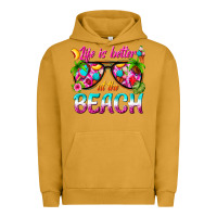 Pigment Peanut Butter life is better at the beach Urban Hoodie - texasbilliewilder