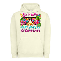 Pigment Pistachio life is better at the beach Urban Hoodie - texasbilliewilder