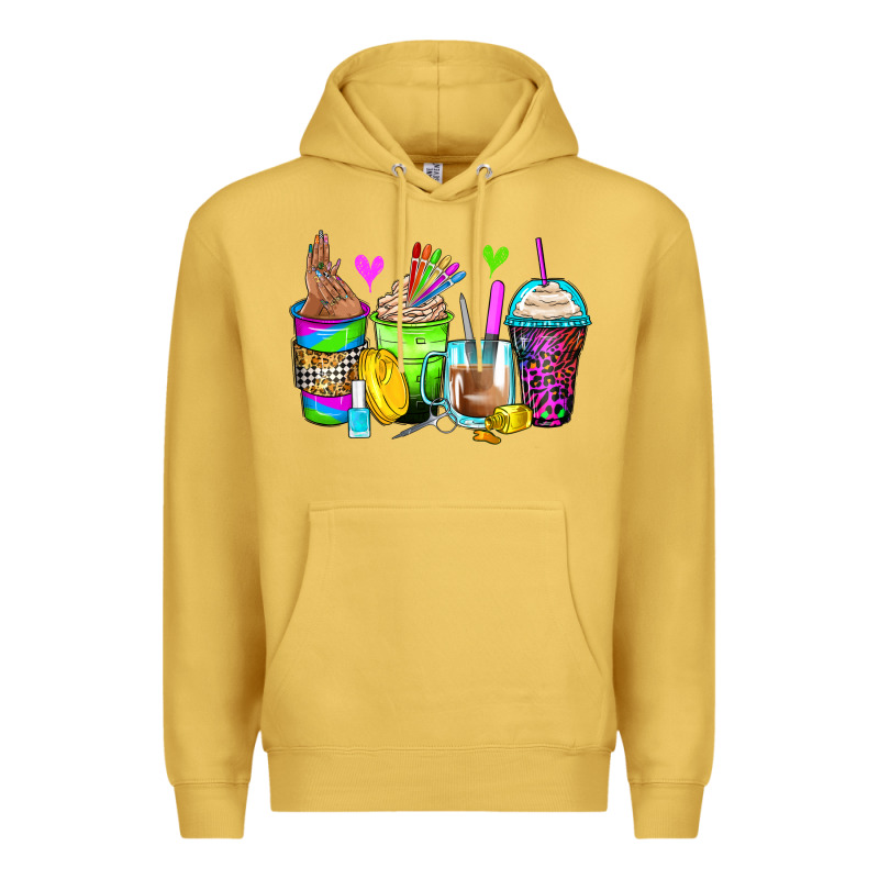 Nail Art Coffee Cups Premium Hoodie by Zillion Design Studio | Teevron