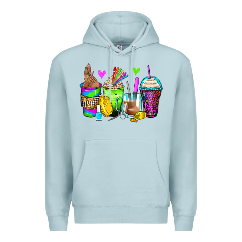 Nail Art Coffee Cups Premium Hoodie by Zillion Design Studio | Teevron