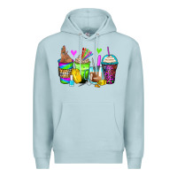 Blue Mist nail art coffee cups Premium Hoodie - Zillion Design Studio
