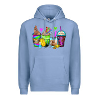 Colony Blue nail art coffee cups Premium Hoodie - Zillion Design Studio