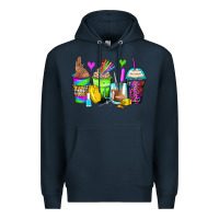 Navy nail art coffee cups Premium Hoodie - Zillion Design Studio
