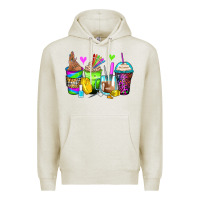 Oatmeal Heather nail art coffee cups Premium Hoodie - Zillion Design Studio