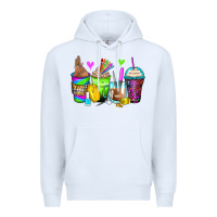 White nail art coffee cups Premium Hoodie - Zillion Design Studio