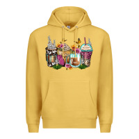 Antique Gold floral coffee cups Premium Hoodie - Zillion Design Studio