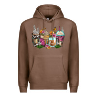 Chestnut floral coffee cups Premium Hoodie - Zillion Design Studio