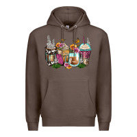Coffee floral coffee cups Premium Hoodie - Zillion Design Studio