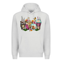 Dove Grey floral coffee cups Premium Hoodie - Zillion Design Studio