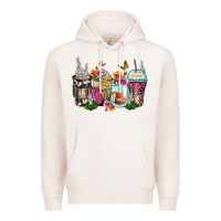 Pale Pink floral coffee cups Premium Hoodie - Zillion Design Studio