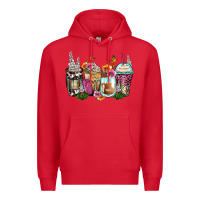 Floral Coffee Cups Premium Hoodie | Teevron