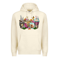 Sandshell floral coffee cups Premium Hoodie - Zillion Design Studio