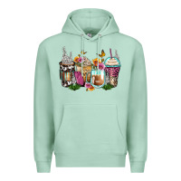 Seafoam floral coffee cups Premium Hoodie - Zillion Design Studio