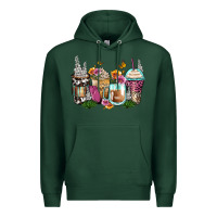 Sports Green floral coffee cups Premium Hoodie - Zillion Design Studio