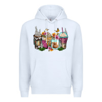 White floral coffee cups Premium Hoodie - Zillion Design Studio