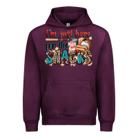 Mauve Wine i'm just here for the snacks Urban Hoodie - Zillion Design Studio