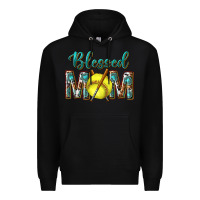Black western blessed mom with softball Premium Hoodie - texasbilliewilder
