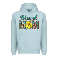 Blue Mist western blessed mom with softball Premium Hoodie - texasbilliewilder