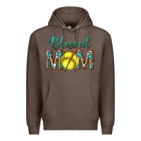 Coffee western blessed mom with softball Premium Hoodie - texasbilliewilder