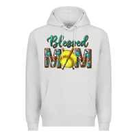 Dove Grey western blessed mom with softball Premium Hoodie - texasbilliewilder
