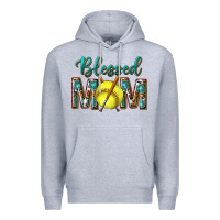 Heather Grey western blessed mom with softball Premium Hoodie - texasbilliewilder