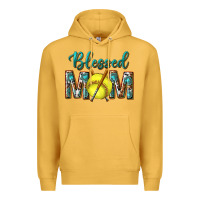 Mustard western blessed mom with softball Premium Hoodie - texasbilliewilder