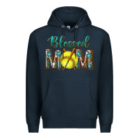 Navy western blessed mom with softball Premium Hoodie - texasbilliewilder