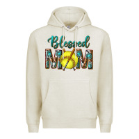 Oatmeal Heather western blessed mom with softball Premium Hoodie - texasbilliewilder