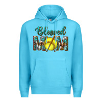 Ocean Blue western blessed mom with softball Premium Hoodie - texasbilliewilder