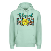 Seafoam western blessed mom with softball Premium Hoodie - texasbilliewilder