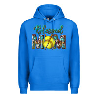 True Royal western blessed mom with softball Premium Hoodie - texasbilliewilder