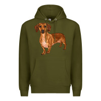 Army Green dachshund Premium Hoodie - RanaPortraitStore