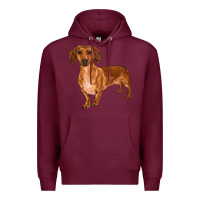 Burgundy dachshund Premium Hoodie - RanaPortraitStore