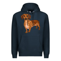 Navy dachshund Premium Hoodie - RanaPortraitStore