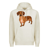 Oatmeal Heather dachshund Premium Hoodie - RanaPortraitStore