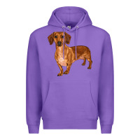 Purple dachshund Premium Hoodie - RanaPortraitStore