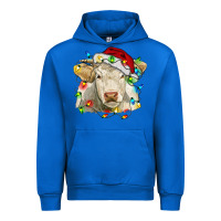 Cobalt charolais cattle cow with christmas lights and hat Urban Hoodie - RanaPortraitStore