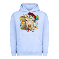 Pigment Grape Ice charolais cattle cow with christmas lights and hat Urban Hoodie - RanaPortraitStore