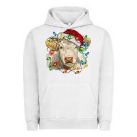 Pigment Lunar Rock charolais cattle cow with christmas lights and hat Urban Hoodie - RanaPortraitStore