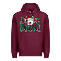 Burgundy christmas dog mom husky Premium Hoodie - RanaPortraitStore