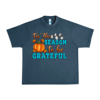 Midnight Navy Tis' the Season To Be Grateful Urban Heavy Tee - Artiststas